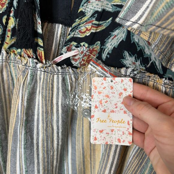 NEW Free People Under the Sun Tunic Dress Striped Babydoll Size Small - Picture 13 of 14